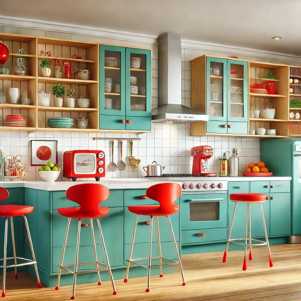 Bold Teal and Red for Retro Drama