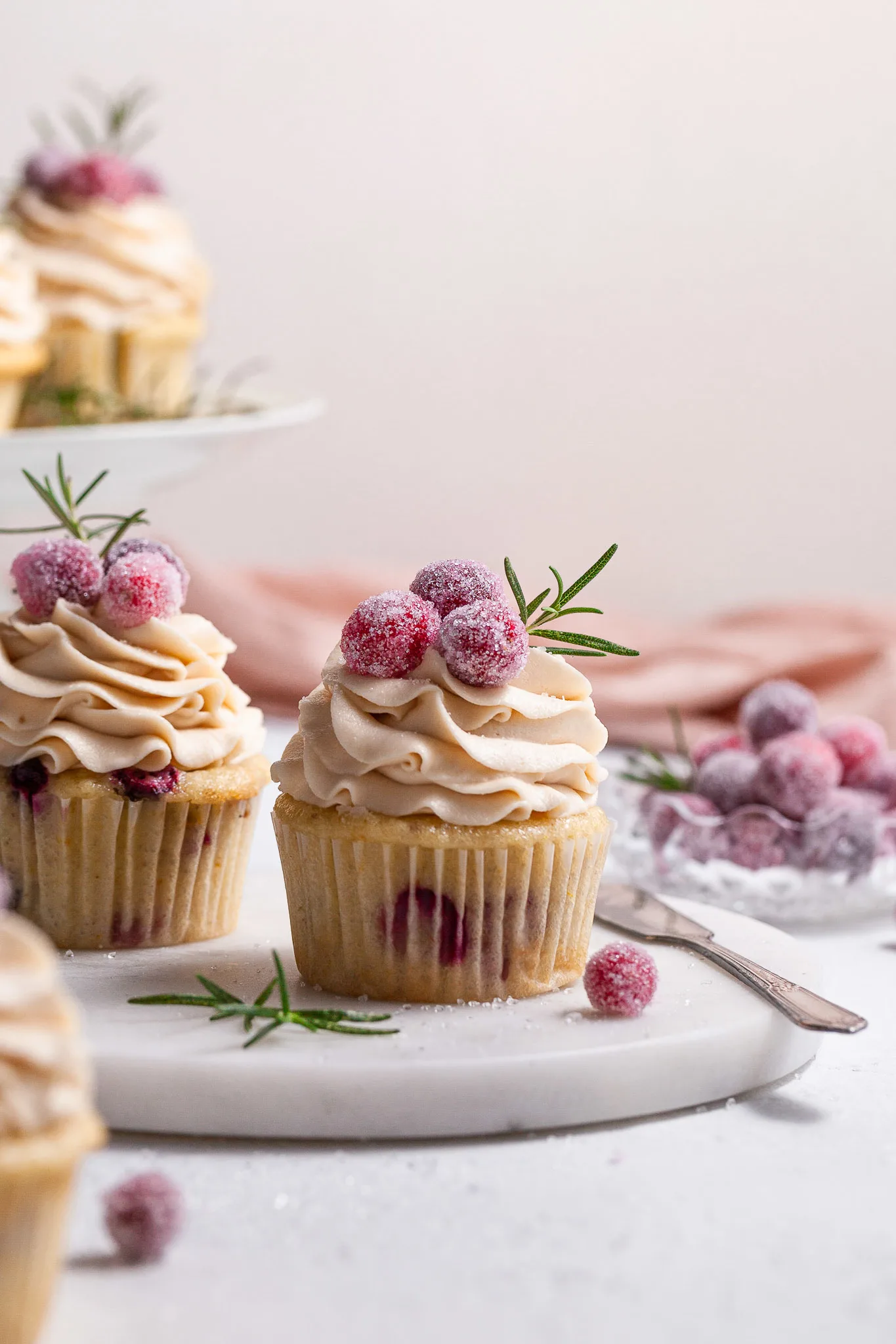 Cranberry Orange Cupcakes with Brown Sugar Buttercream