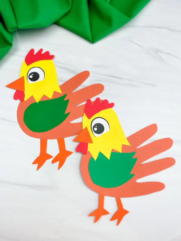 Handprint Rooster Craft for Kids