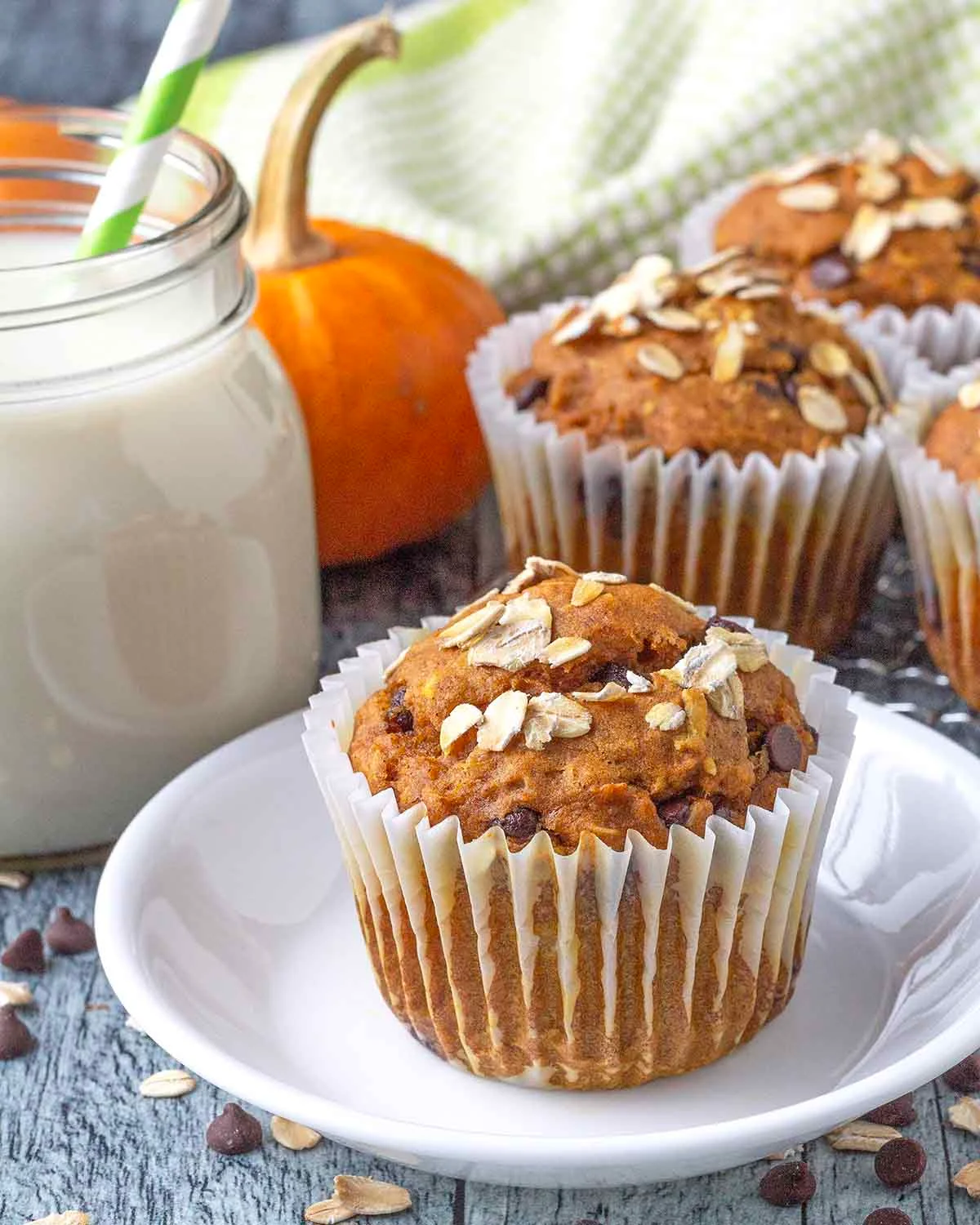 Healthy Pumpkin Muffins with Oats