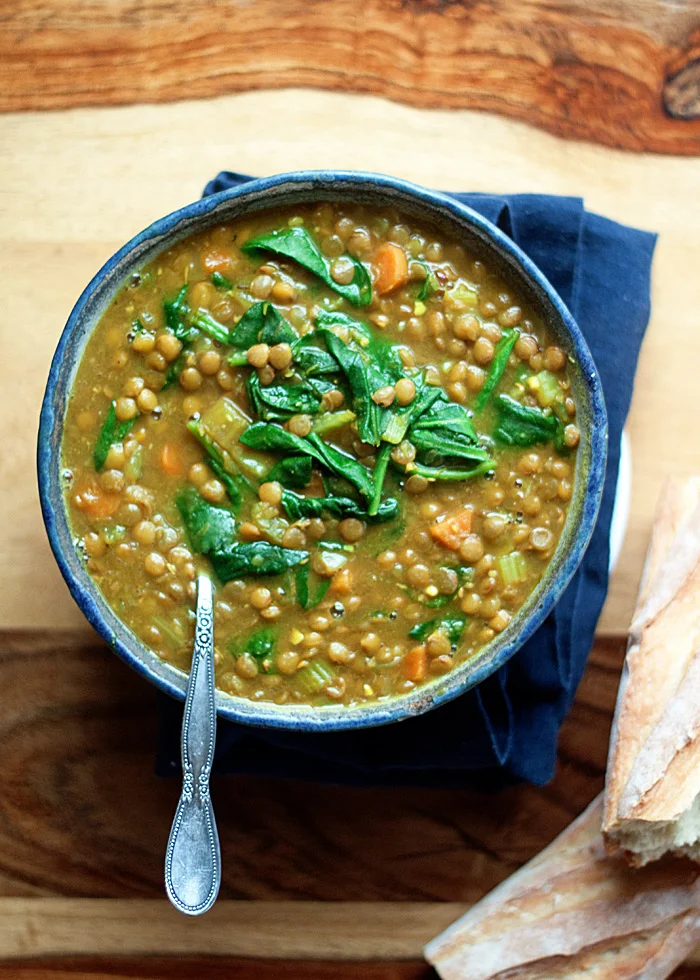 Lentil Soup with Spinach