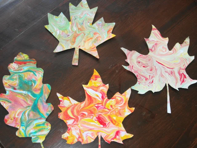 Marbled Fall Leaves