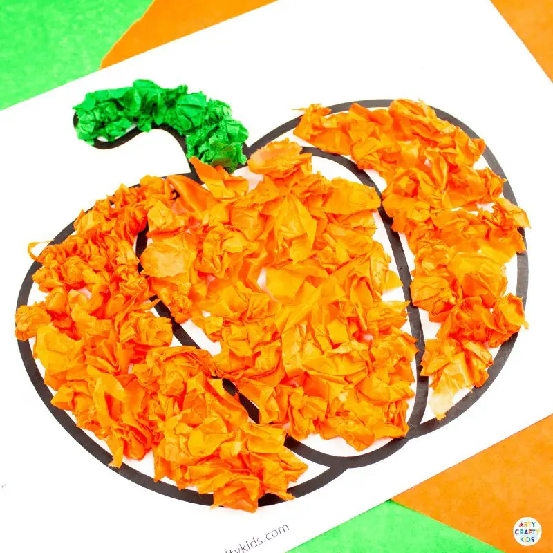 Tissue Paper Pumpkin Craft