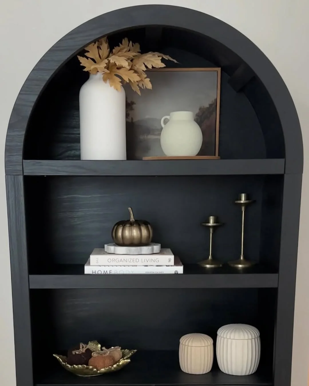 Arched Black Bookshelf