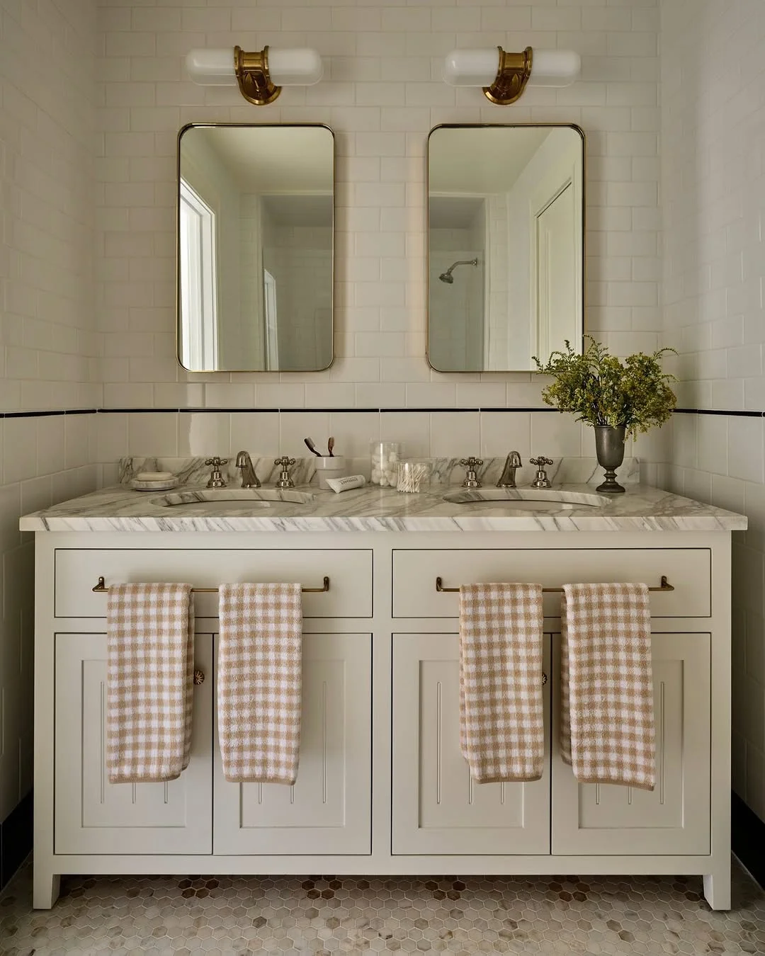 Classic Bathroom Vanity Lights with Brass Accents