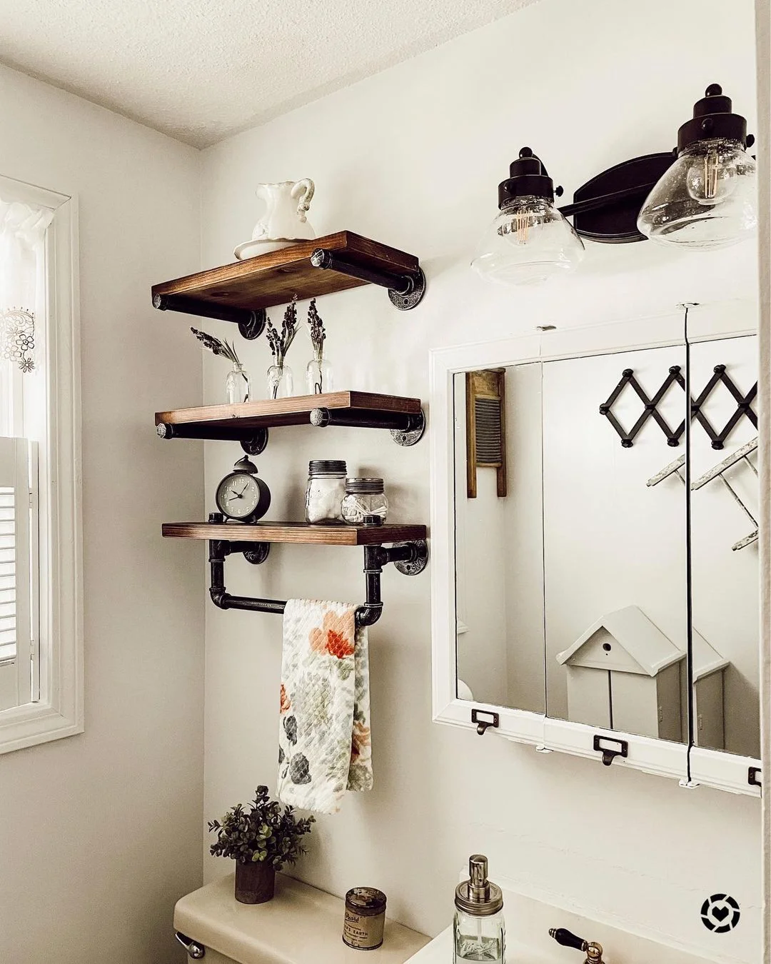 Industrial Farmhouse Bathroom Shelves