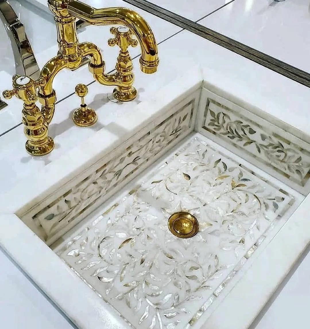 Ornate Marble Bathroom Sink