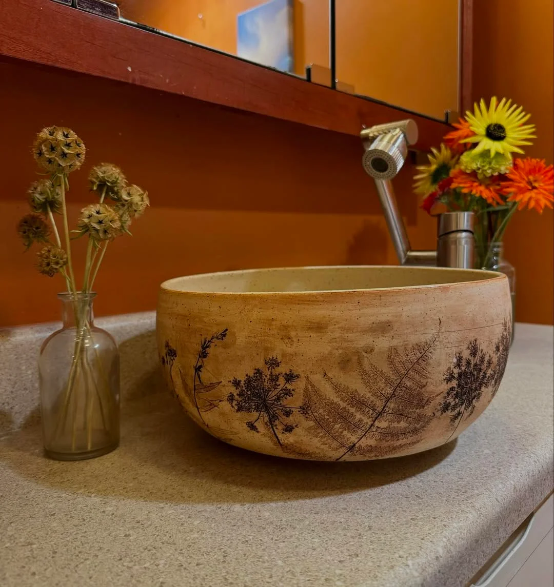 Earthy Botanical Bathroom Sink