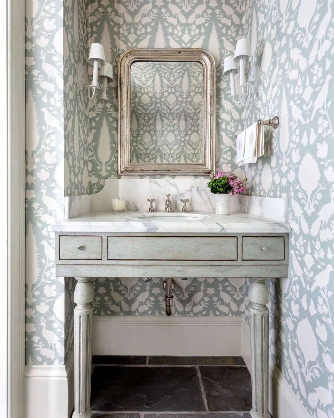 Serene Botanical Bathroom Sink