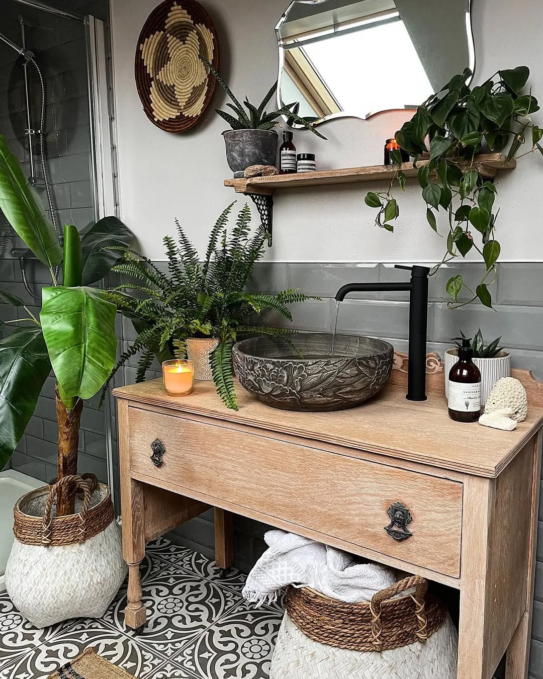 Bohemian-Inspired Bathroom Sink