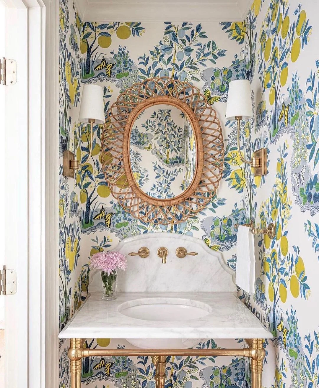 Lemon Orchard Bathroom Wallpaper