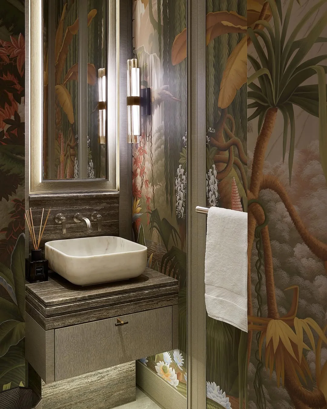 Lush Jungle Bathroom Wallpaper