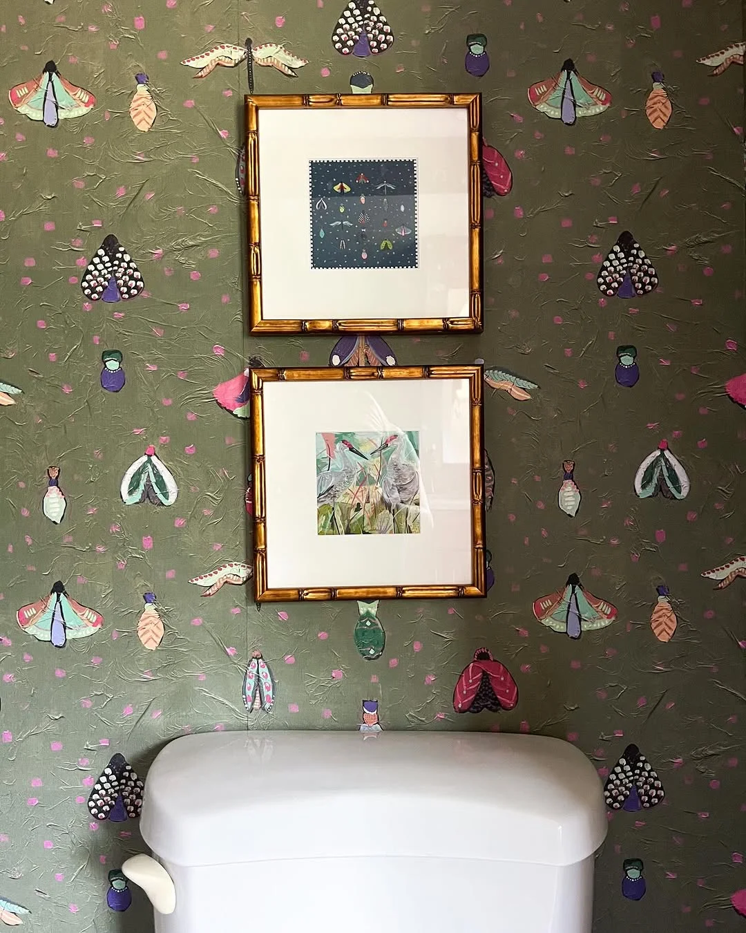 Whimsical Insect Bathroom Wallpaper