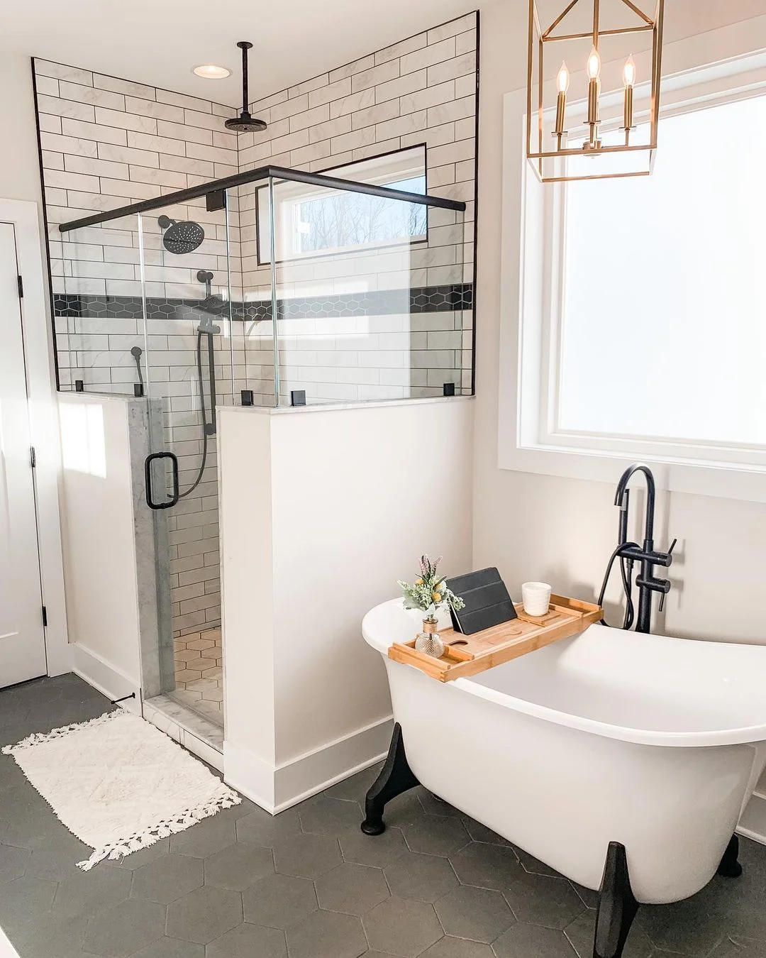 Modern Farmhouse Bath with a Touch of Caddy