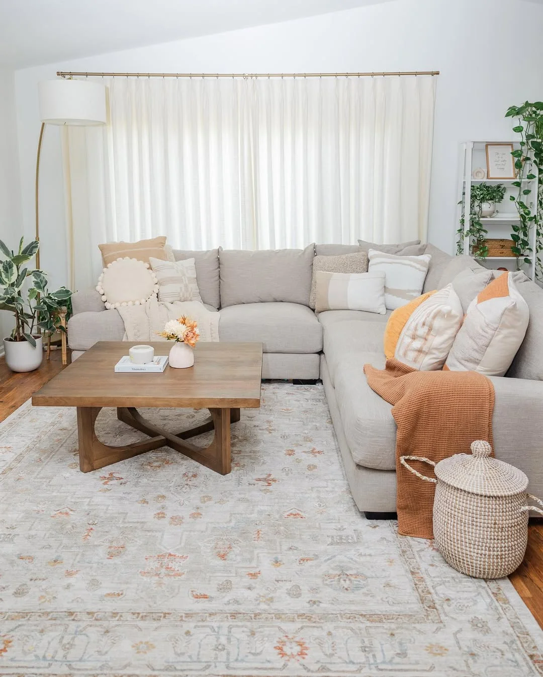 Neutral and Cozy Living Room with Sectional