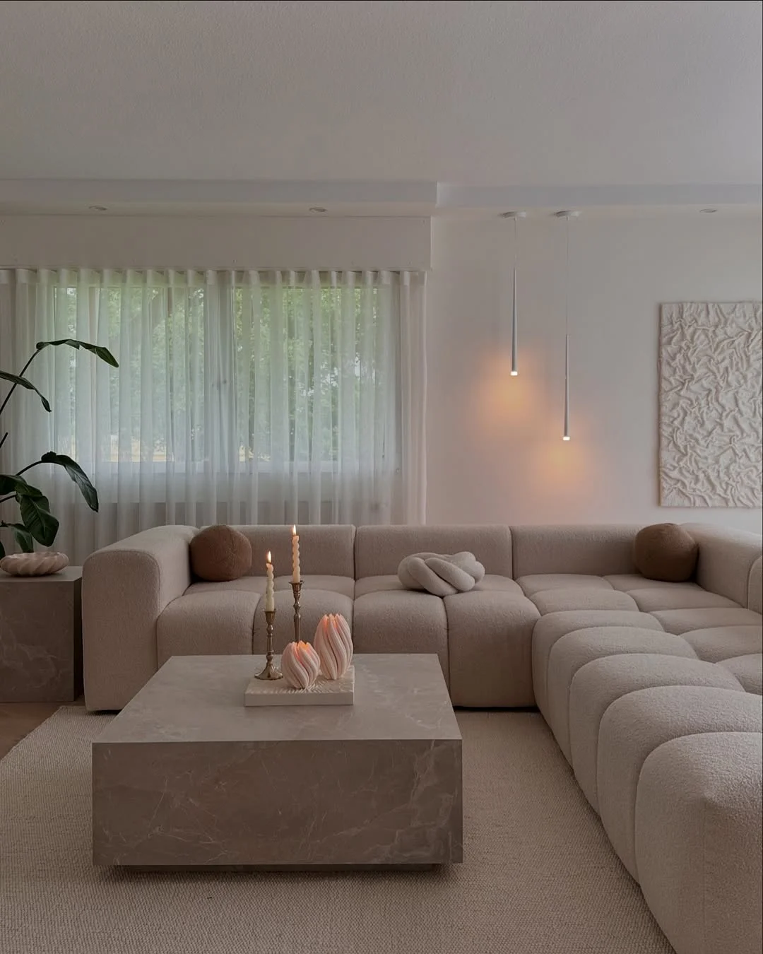 Minimalist Beige Living Room