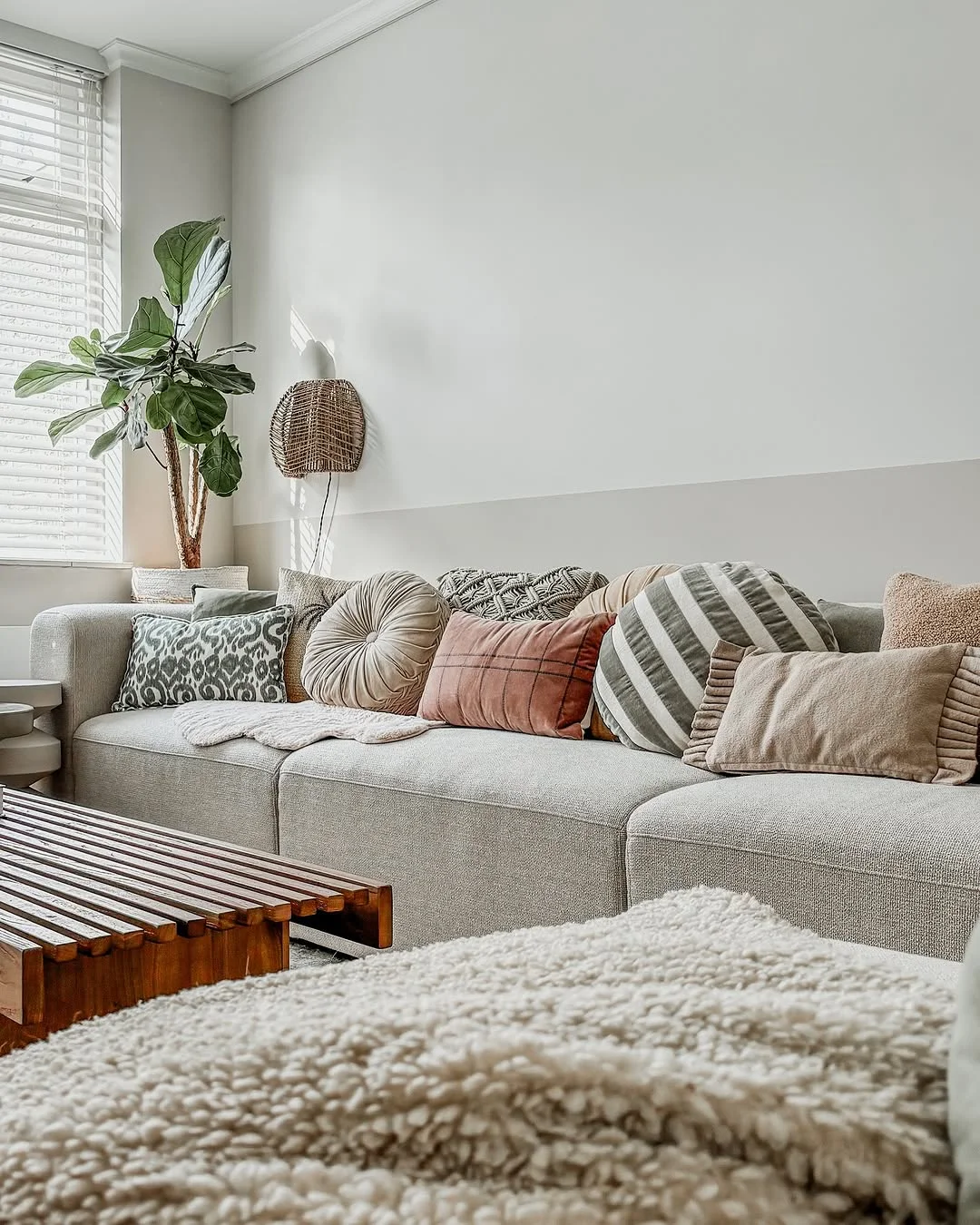 Cozy Neutral Living Room with Textures