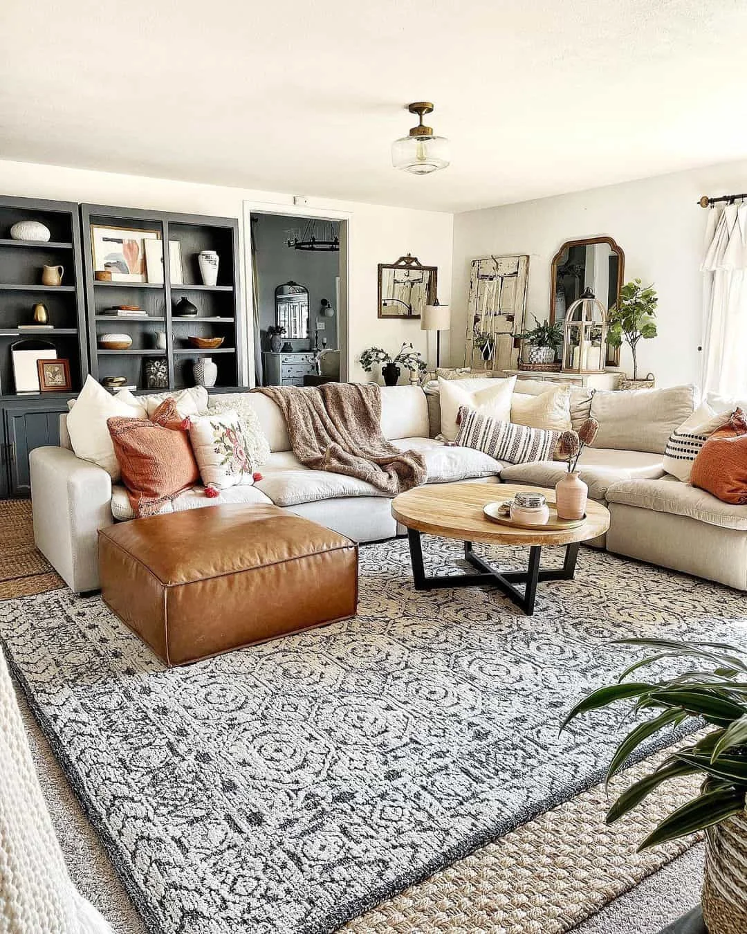 Farmhouse Style Living Room with Sectional