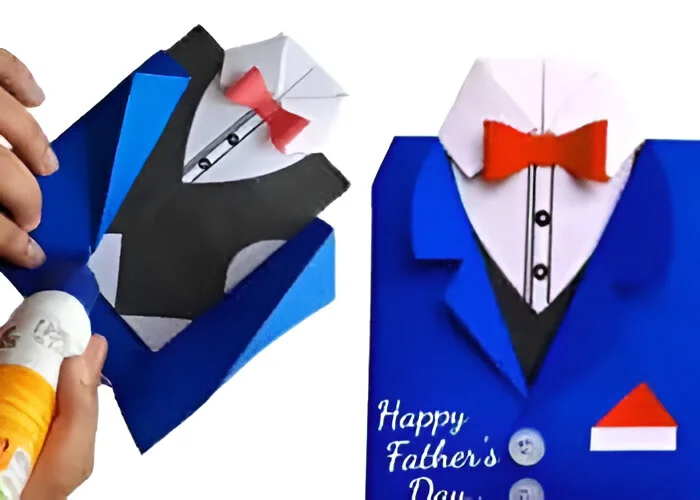 Sophisticated “Suit Up for Dad” Pop-Up Card