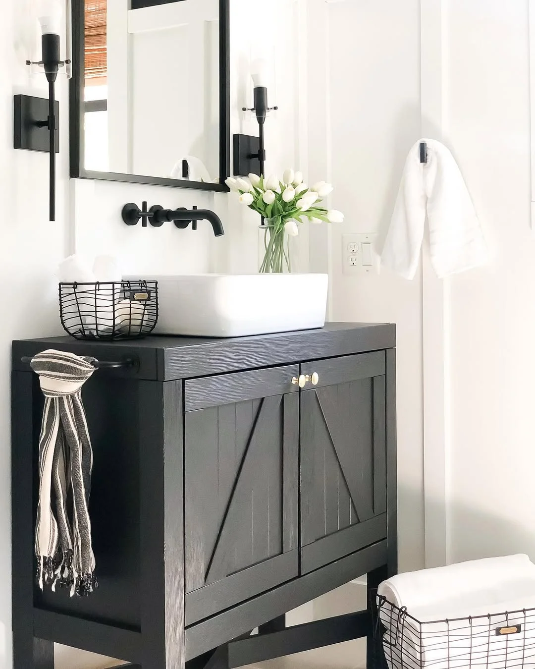 Modern Elegance: Black Bathroom Vanity Showcase