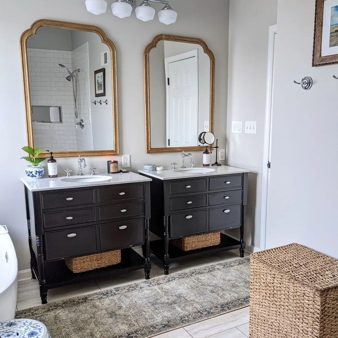 Dual Black Vanities: Elegant &amp; Functional Bathroom Design