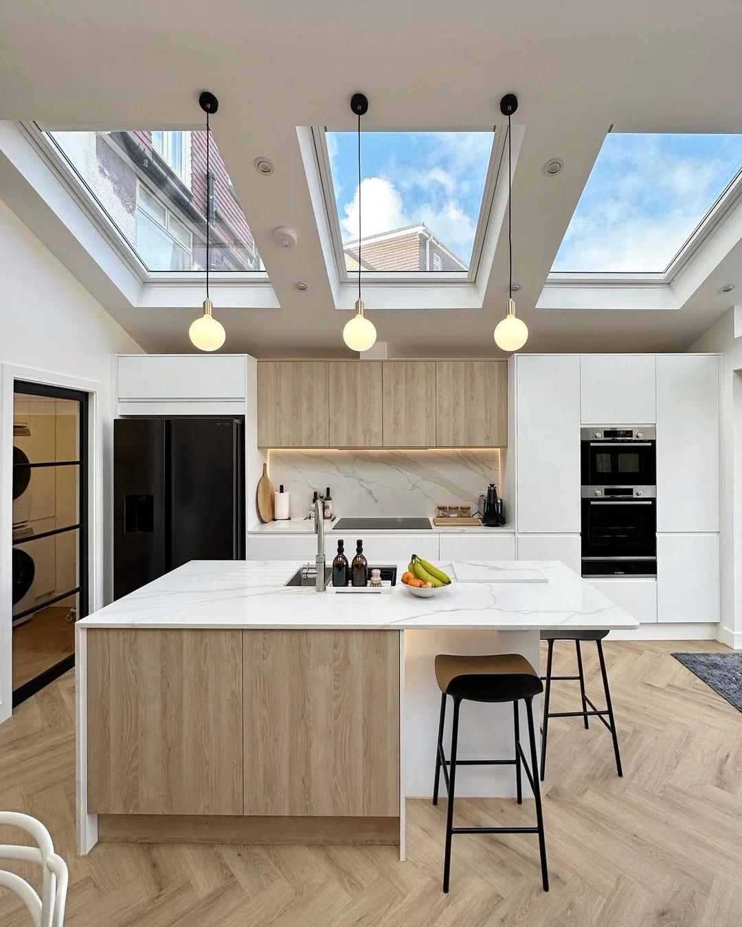 Bright and Natural: Simple Skylit Kitchen