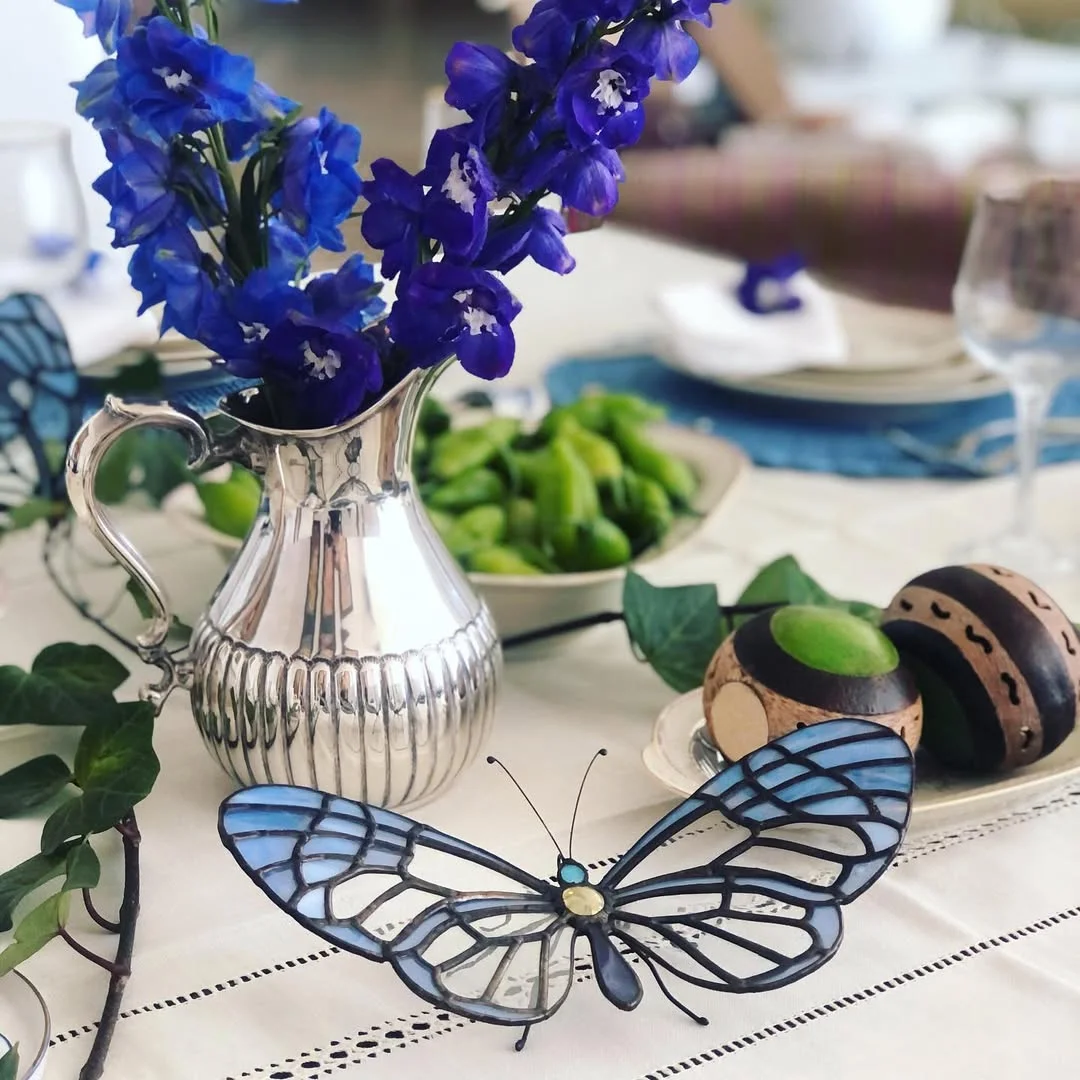 Whimsical Blue Butterfly Tablescape