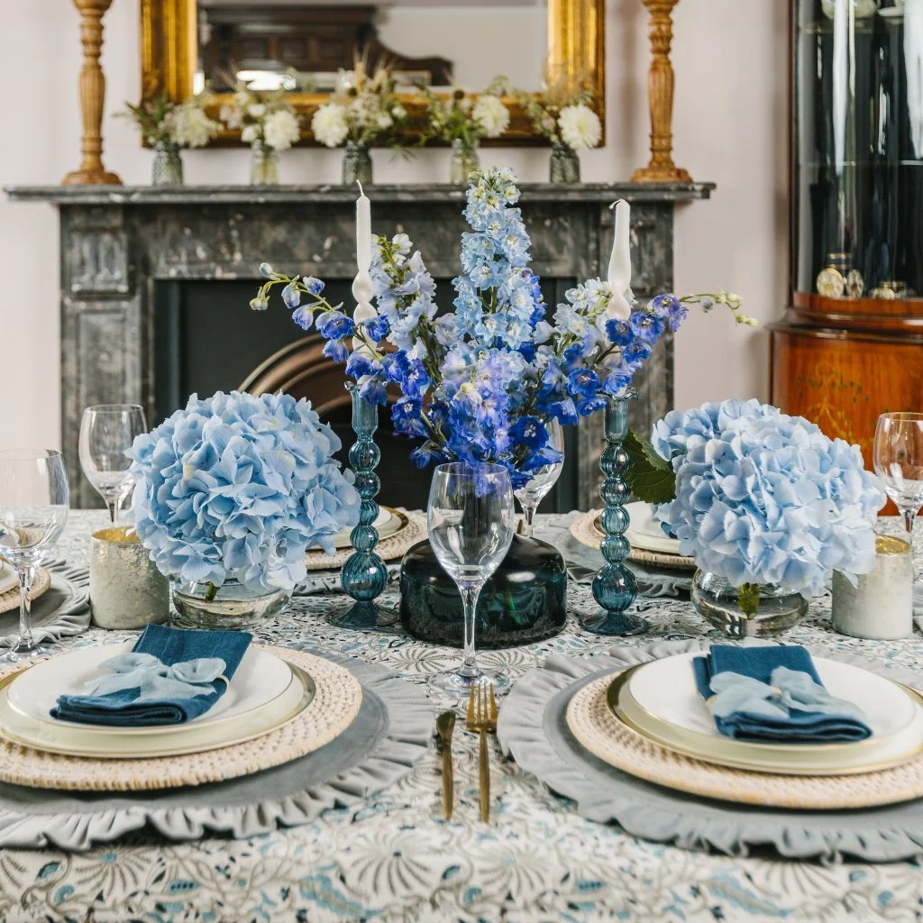 Blue Botanical Tablescape