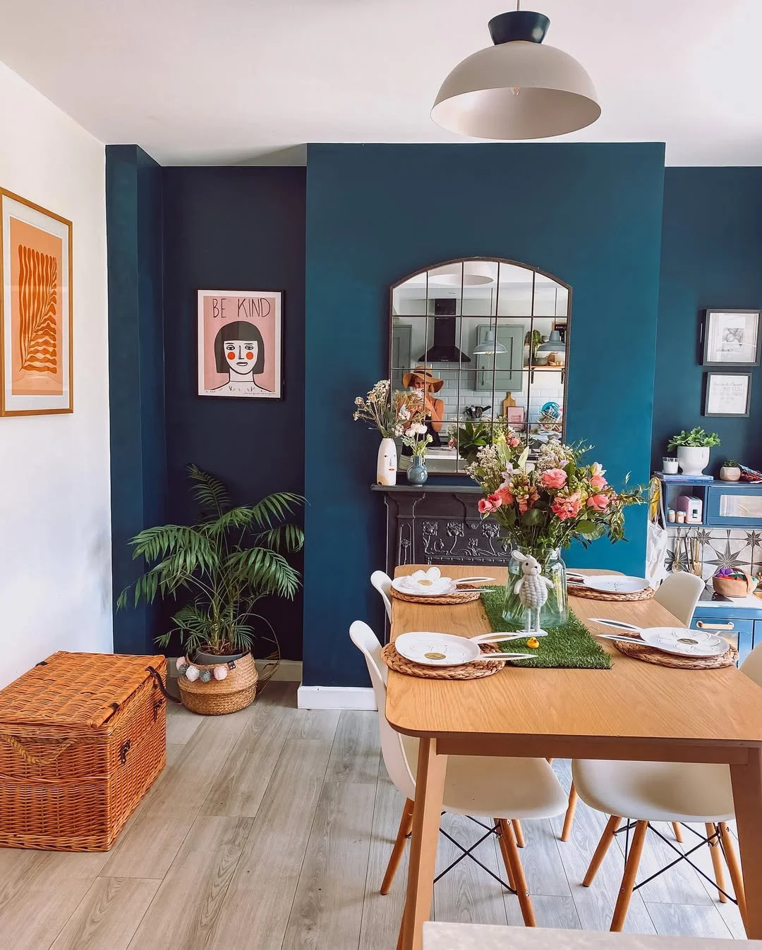 Playful Teal Dining Room