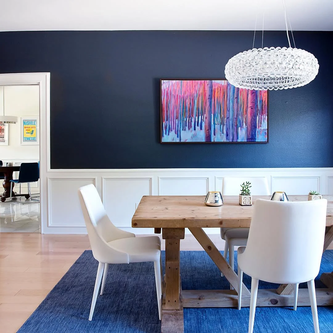 Modern Navy Blue Dining Room