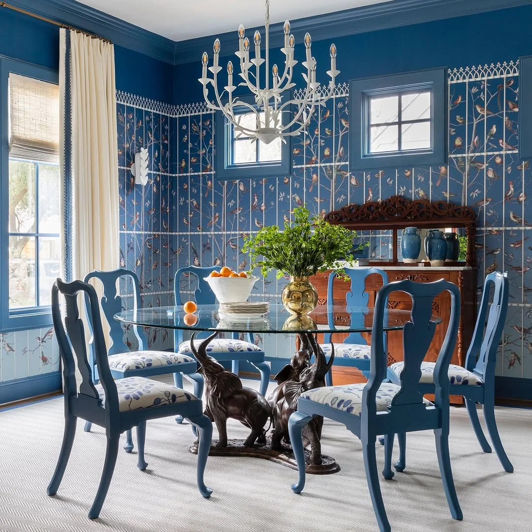 Whimsical Blue Bird Dining Room