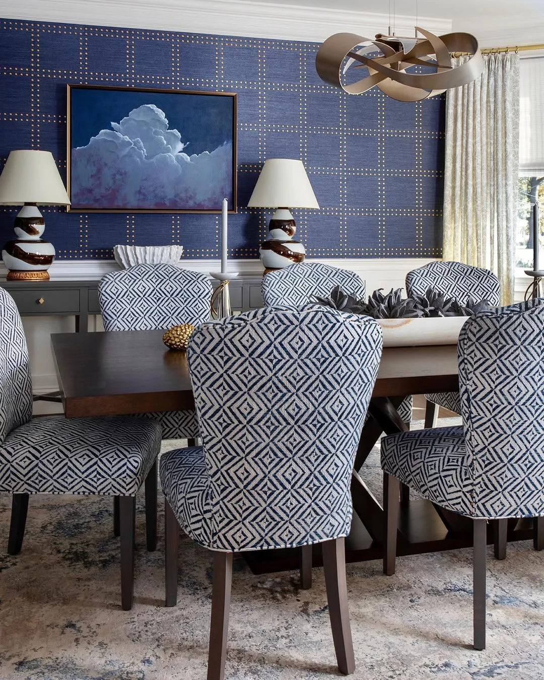 Navy Blue Dining Room Sophistication