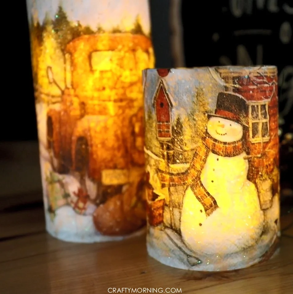 Christmas Candles with Napkins