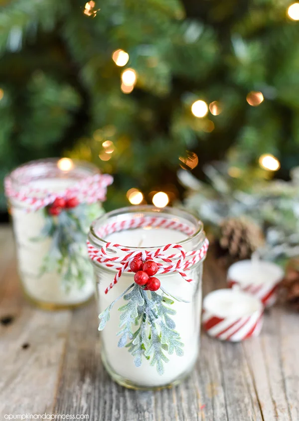 Peppermint Christmas Candles