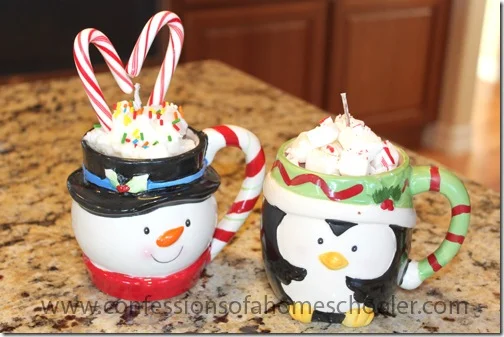 Hot Chocolate Christmas Candles