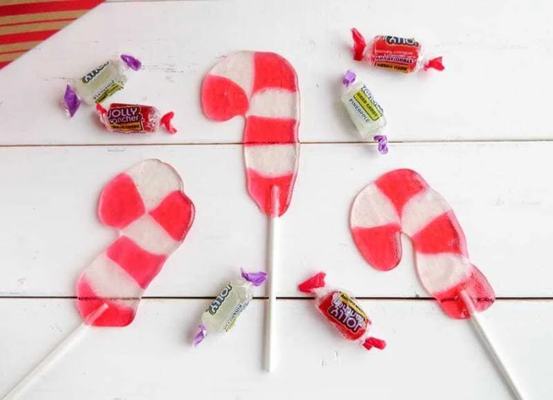 Candy Cane Lollipops