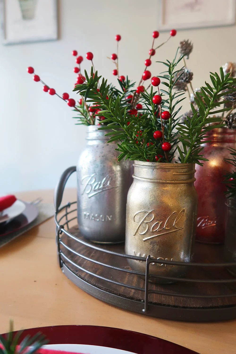 DIY Mercury Glass Mason Jar Vases