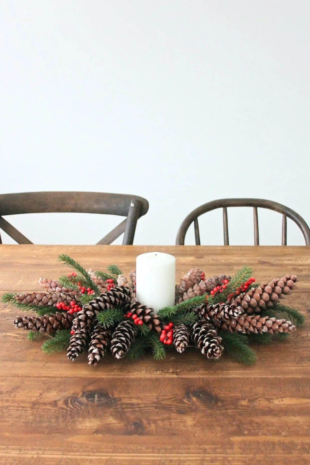 Candle Pinecone Centerpiece