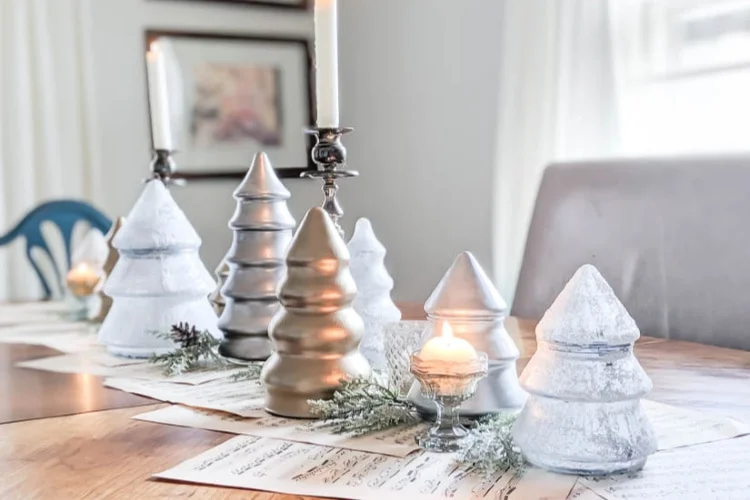 Beautiful Christmas Centerpiece with Thrifted Trees