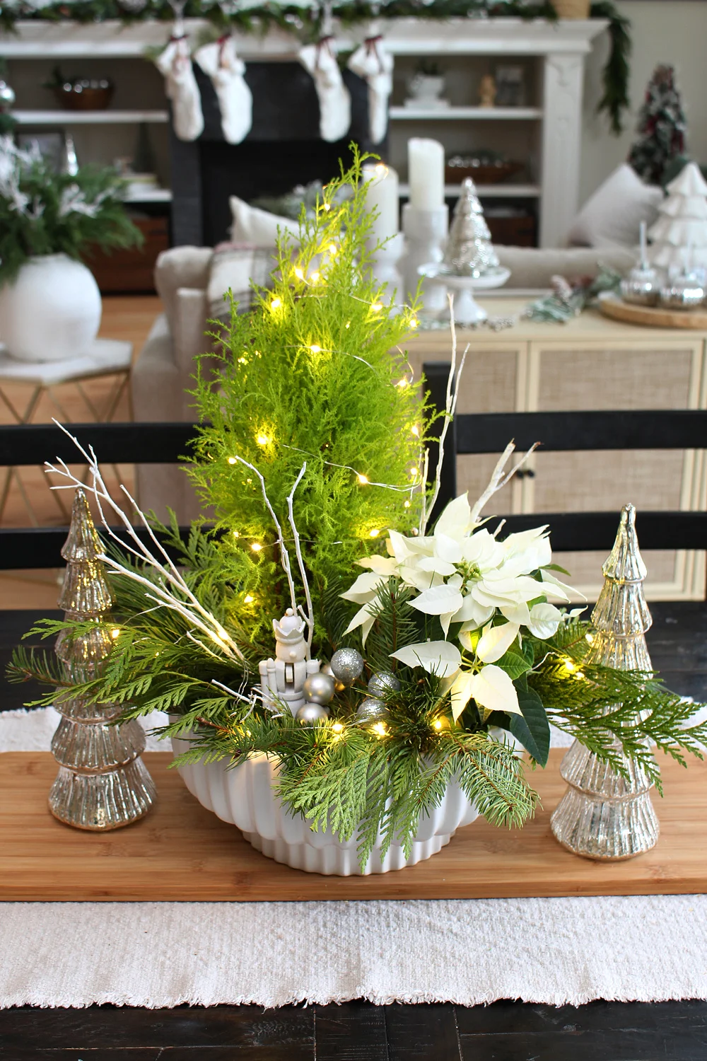 Fresh Greenery Christmas Centerpiece Planter