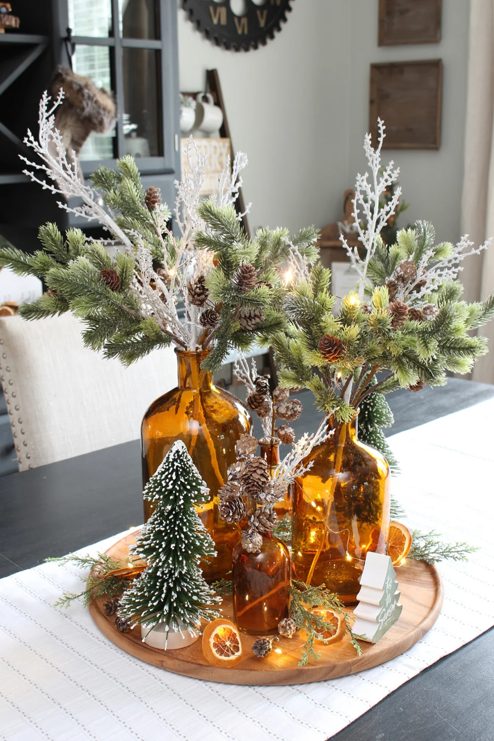 Amber Glass Christmas Centerpiece