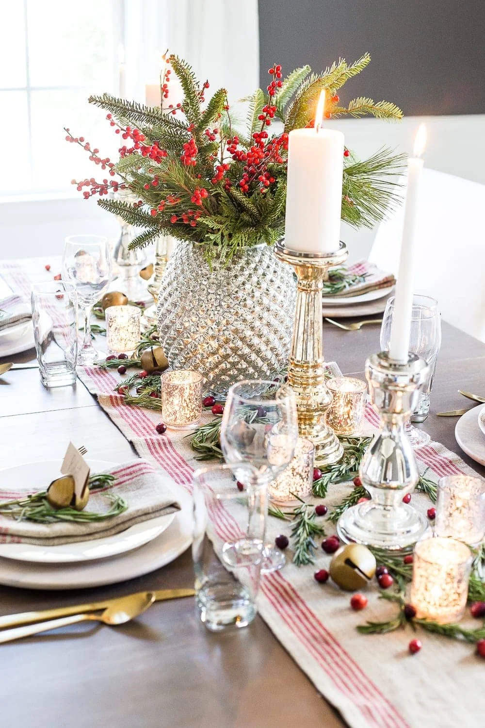 Mercury Glass Christmas Tablescape