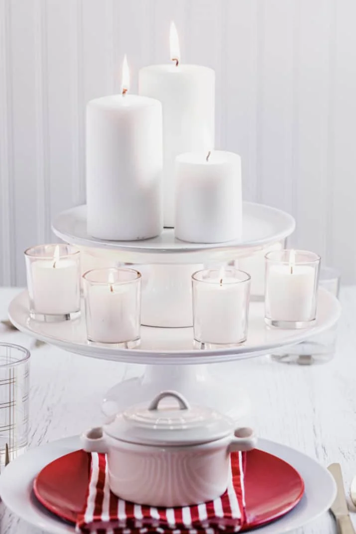 Candle Tiered Tray Centerpiece