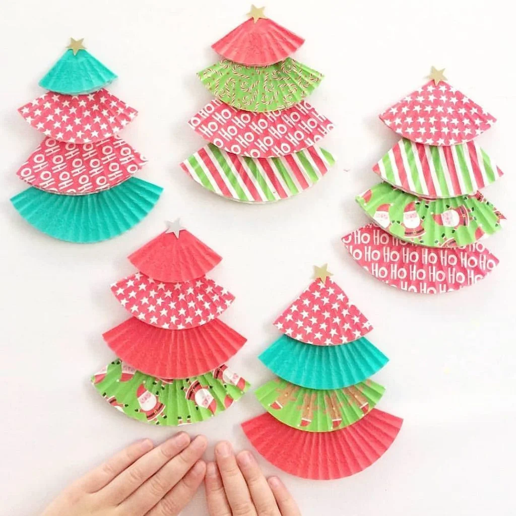 Cupcake Liner Christmas Trees