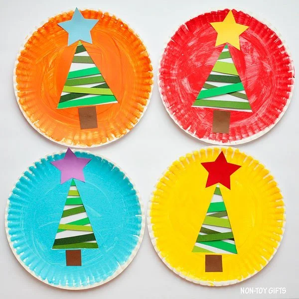 Colorful Christmas Tree Paperplates