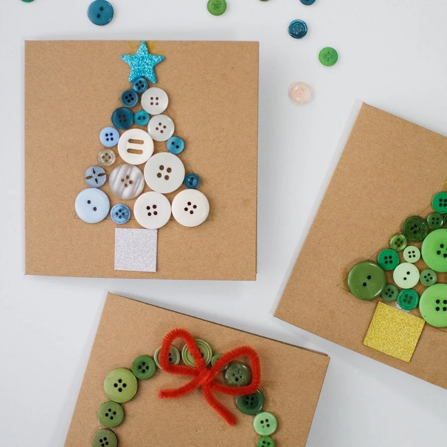 Button Christmas Cards