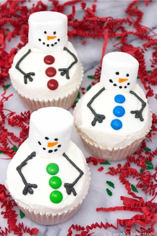 Melting Snowman Cupcakes