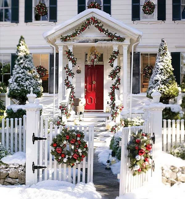 Add a Touch of Greenery to a Snowy Front Porch