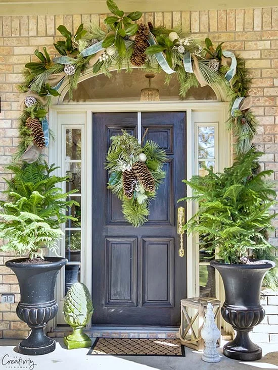 Create a Timeless Holiday Welcome with Large Pinecones