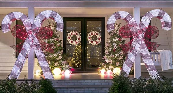 Light Up Your Porch with Candy Cane Decorations